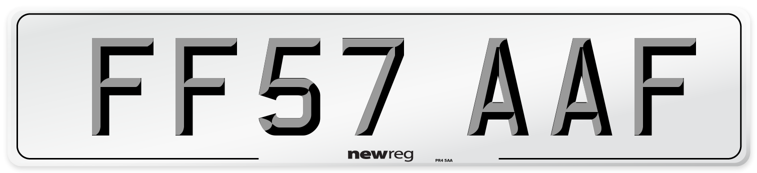 FF57 AAF Number Plate from New Reg
